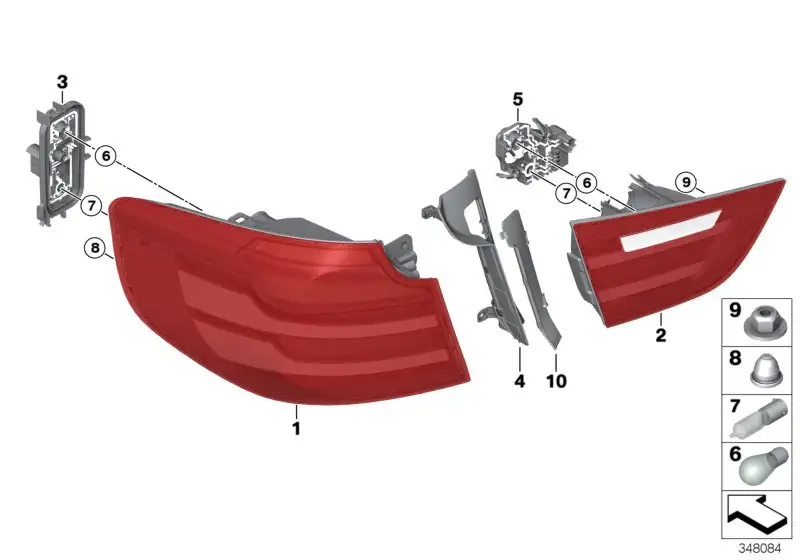 BMW Heckleuchte Seitenwand links F34 63217286037 - Bildposition 0