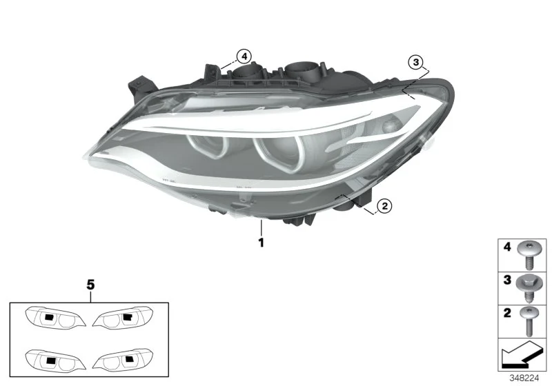 BMW Scheinwerfer Bi-Xenonlicht AHL rechts F22 F23 F87 63117388934