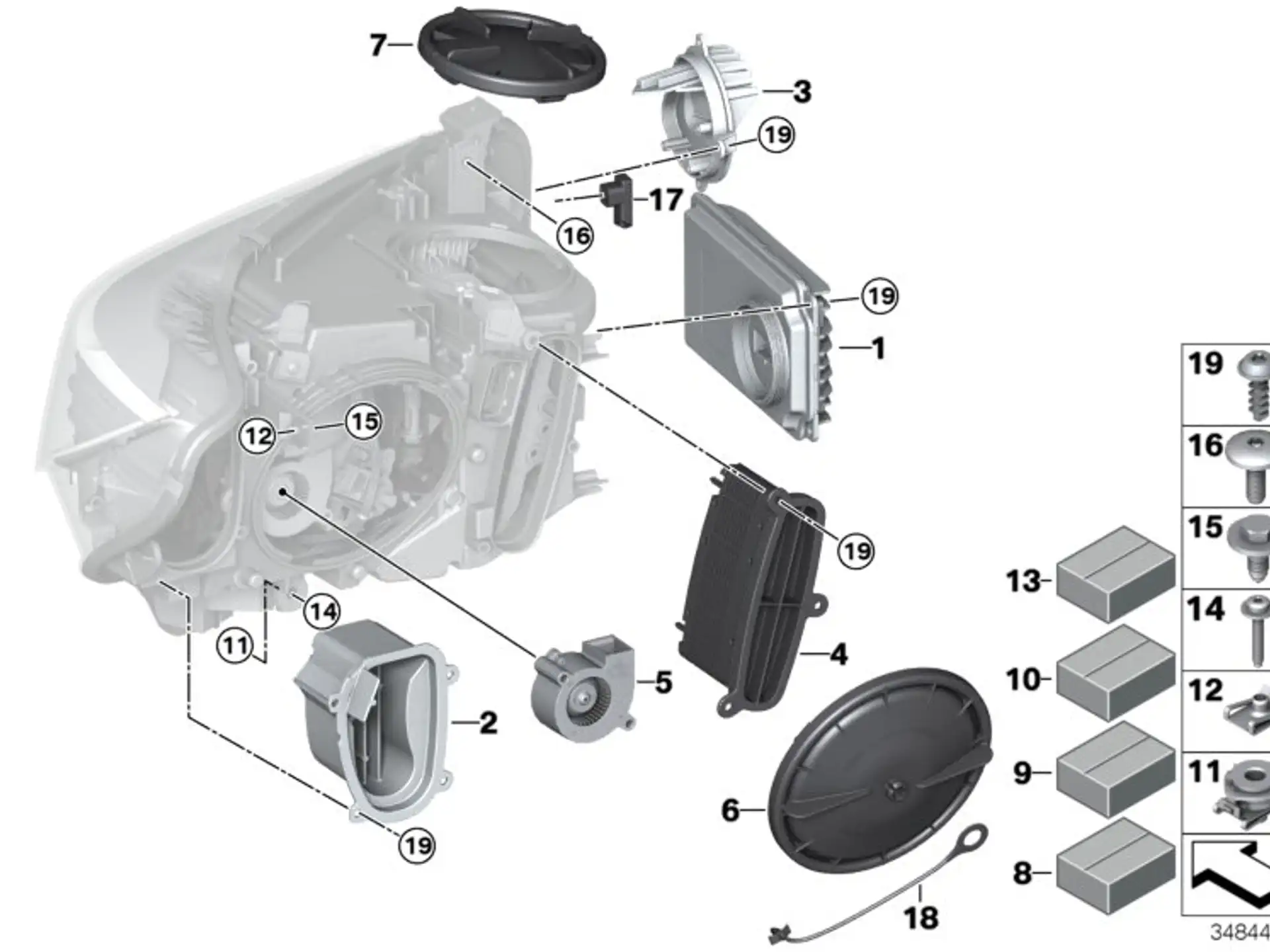 BMW LED Hauptlichtmodul F01 F02 F07 F10 F11 F15 F16 F25 F26 F32 F33 F36 F80 F82 F85 F86 63117354974