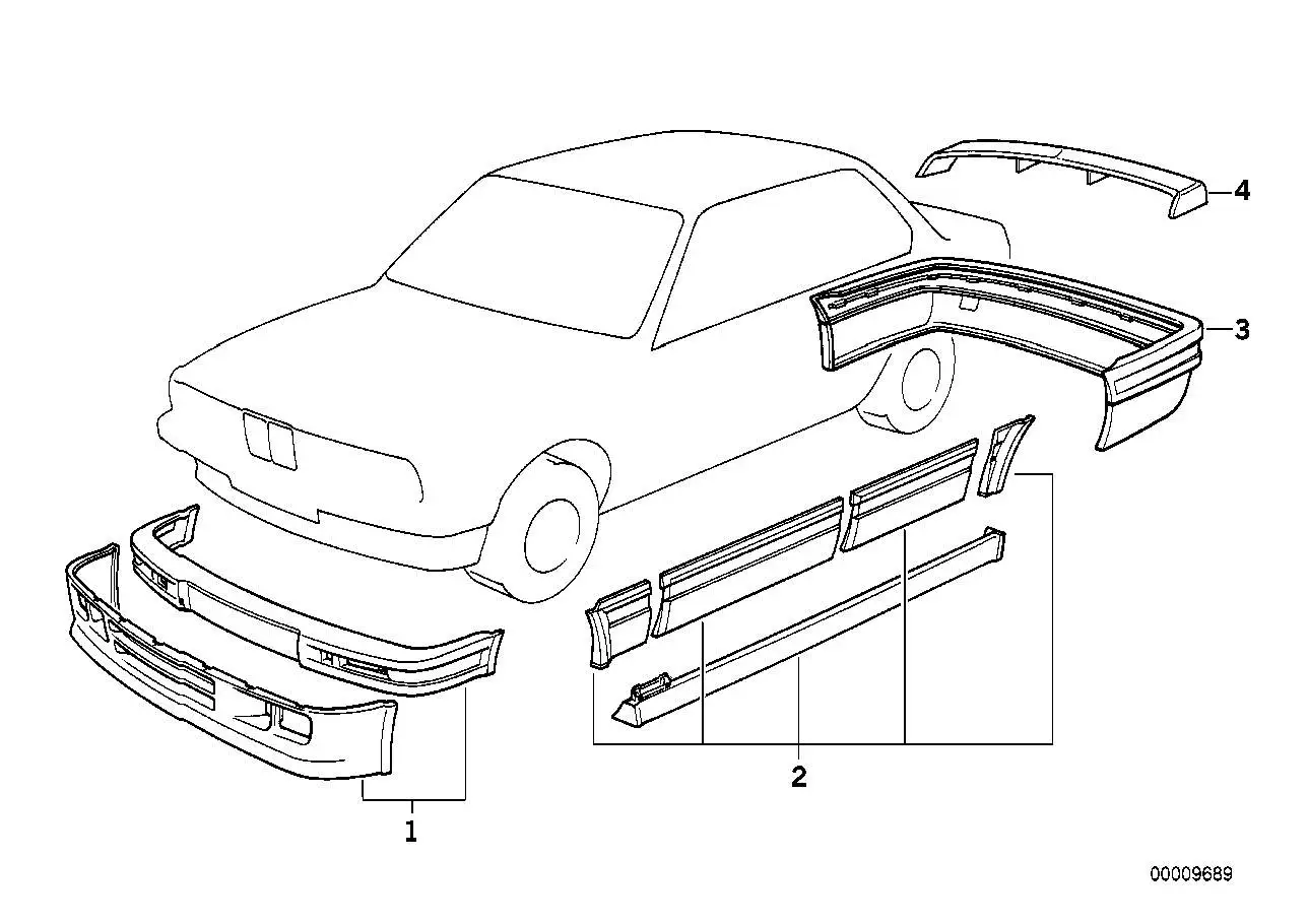 BMW Nachrüstsatz Heckspoiler E30 82119401427 - Z1 E30