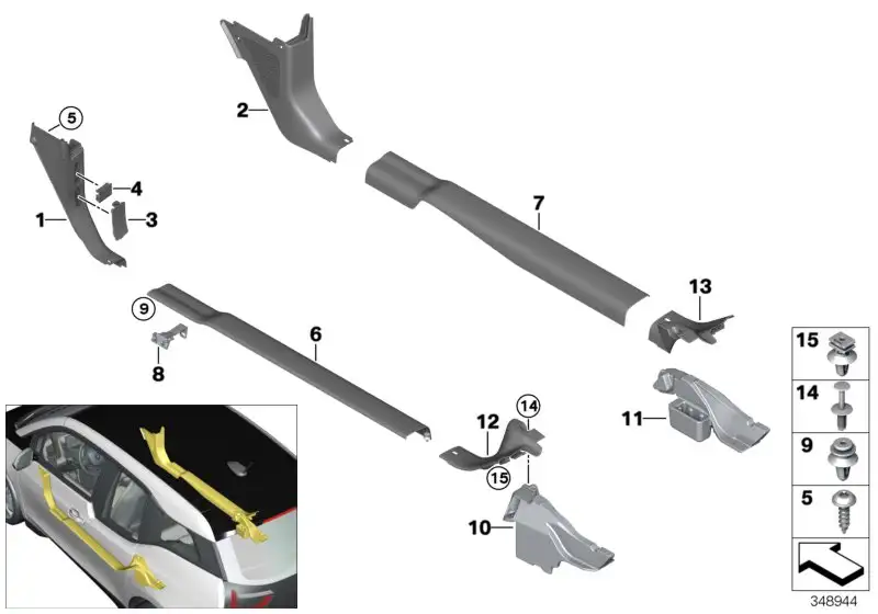 BMW Abdeckleiste Einstieg rechts I01 51477272380 - Bildposition 0