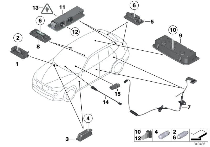 BMW Fussraumleuchte LED E84 F01 F02 F07 F10 F11 F20 F21 F22 F23 F25 F26 F30 F31 F32 F33 F34 F36 F45 F46 F48 F80 F82 F83 F87 F87N I01 63319242161