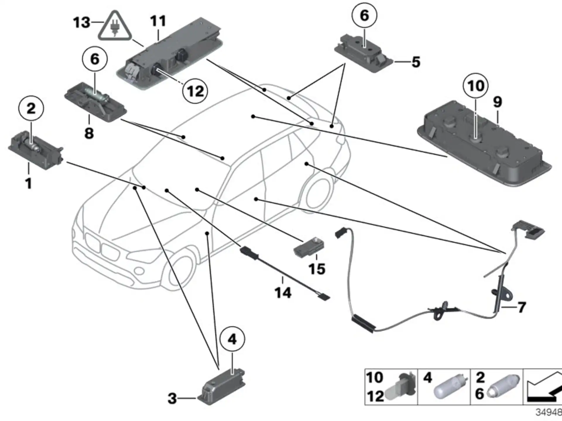 BMW Fussraumleuchte LED E84 F01 F02 F07 F10 F11 F20 F21 F22 F23 F25 F26 F30 F31 F32 F33 F34 F36 F45 F46 F48 F80 F82 F83 F87 F87N I01 63319242161