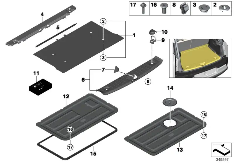 BMW Blende Ladekante I01 51477272383 - Bildposition 06