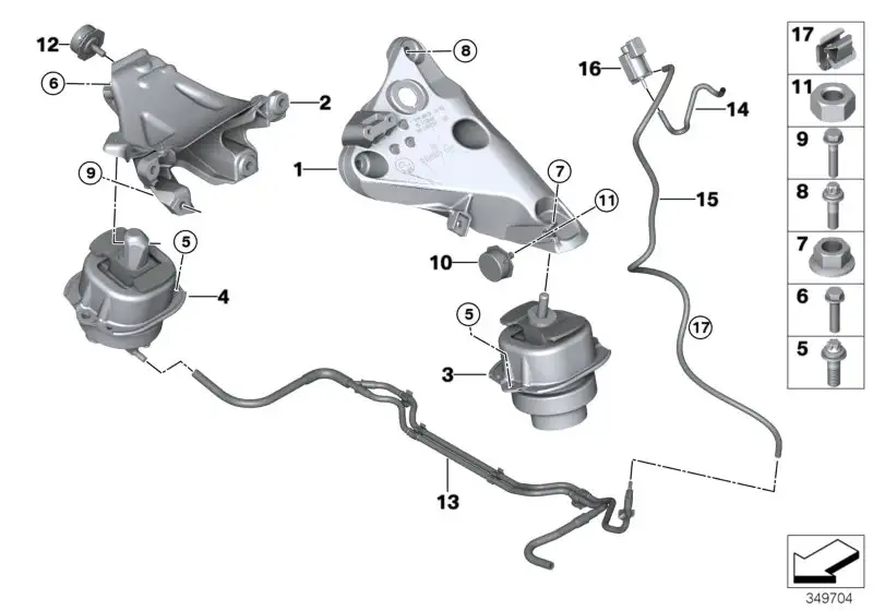 BMW Motorlager links F15 F16 22116853103