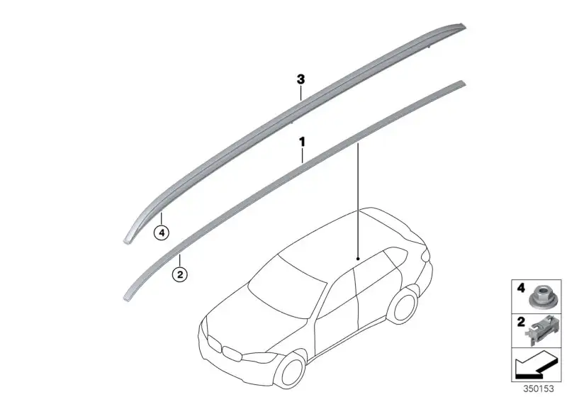 BMW Dachreling links F15 F85 51138057755 - X5 F15, X5