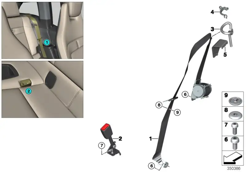 BMW Obergurt hinten links I01 72117485629 - Bildposition 01