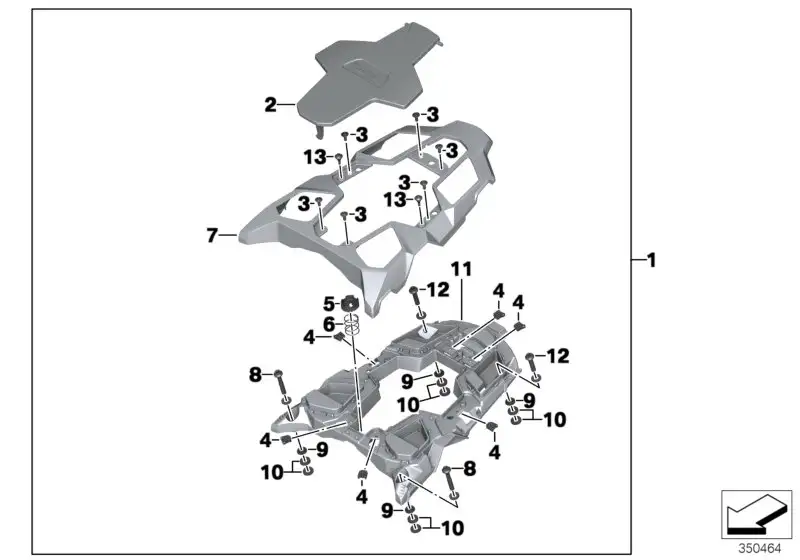 BMW Blende Gepäckplatte Soziussitz K50 K51 77448523754