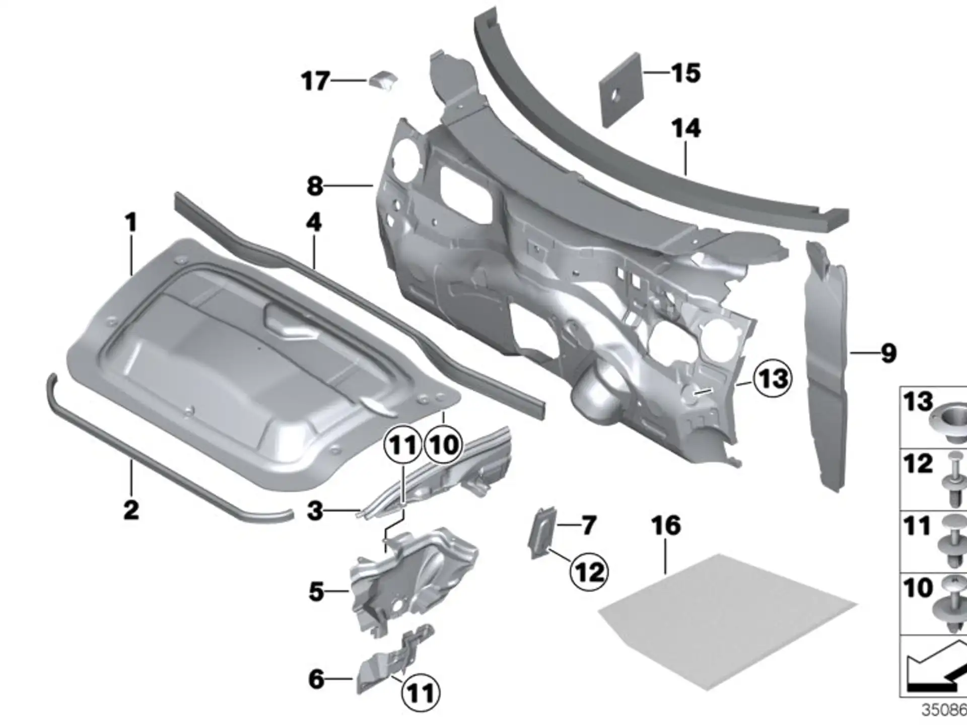 BMW Schallisolierung Frontklappe R60 R61 51489805926