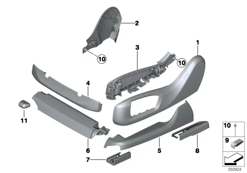 BMW Blende Sitz aussen rechts 52107405730
