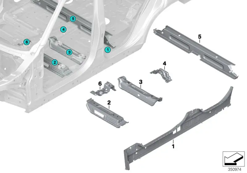 BMW Längsträger links F15 F85 41117382221