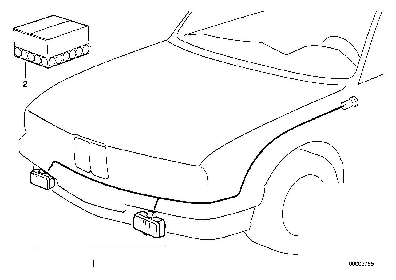 BMW Nachrüstsatz Nebelscheinwerfer E36 63170009205 - Z3 E36 Coupe