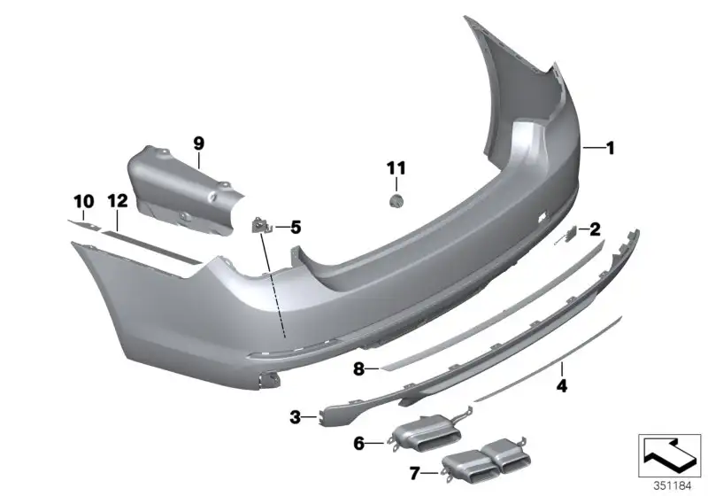 BMW Stossleiste Stossfänger hinten Mitte F01 F02 51127301239