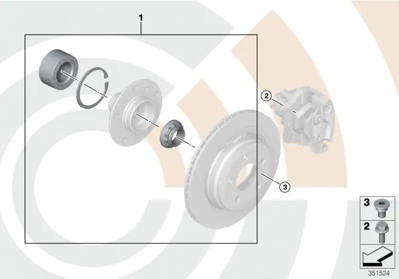 BMW Service Kit Radlager hinten E36 E38 E46 E52 E83 33412295519 -
