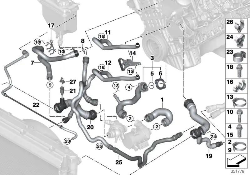 BMW Rohrhalter E60 E61 E63 E64 E65 E66 E70 E71 E81 E82 E84 E87 E8