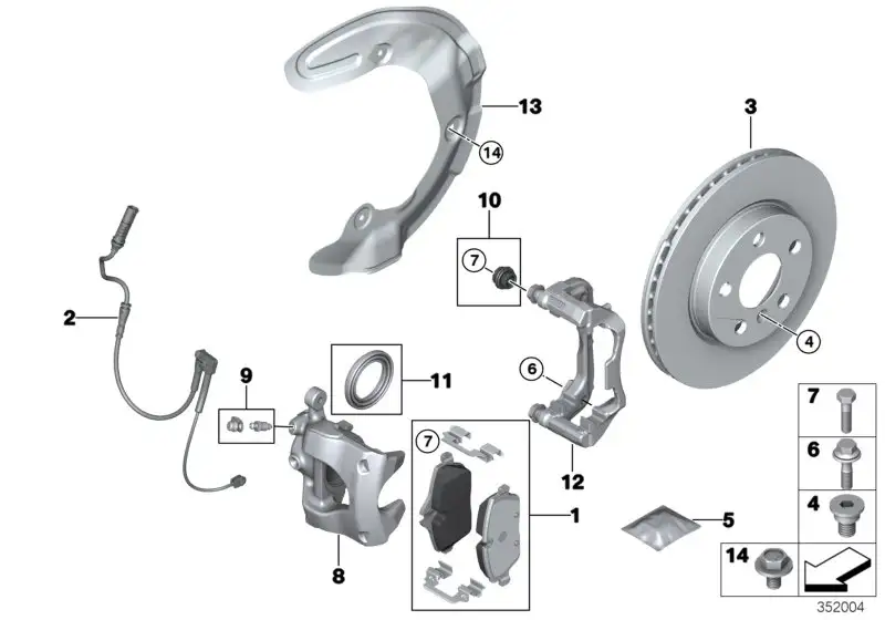 BMW Reparatursatz Bremsbeläge asbestfrei F39 F45 F46 F48 F54 F55
