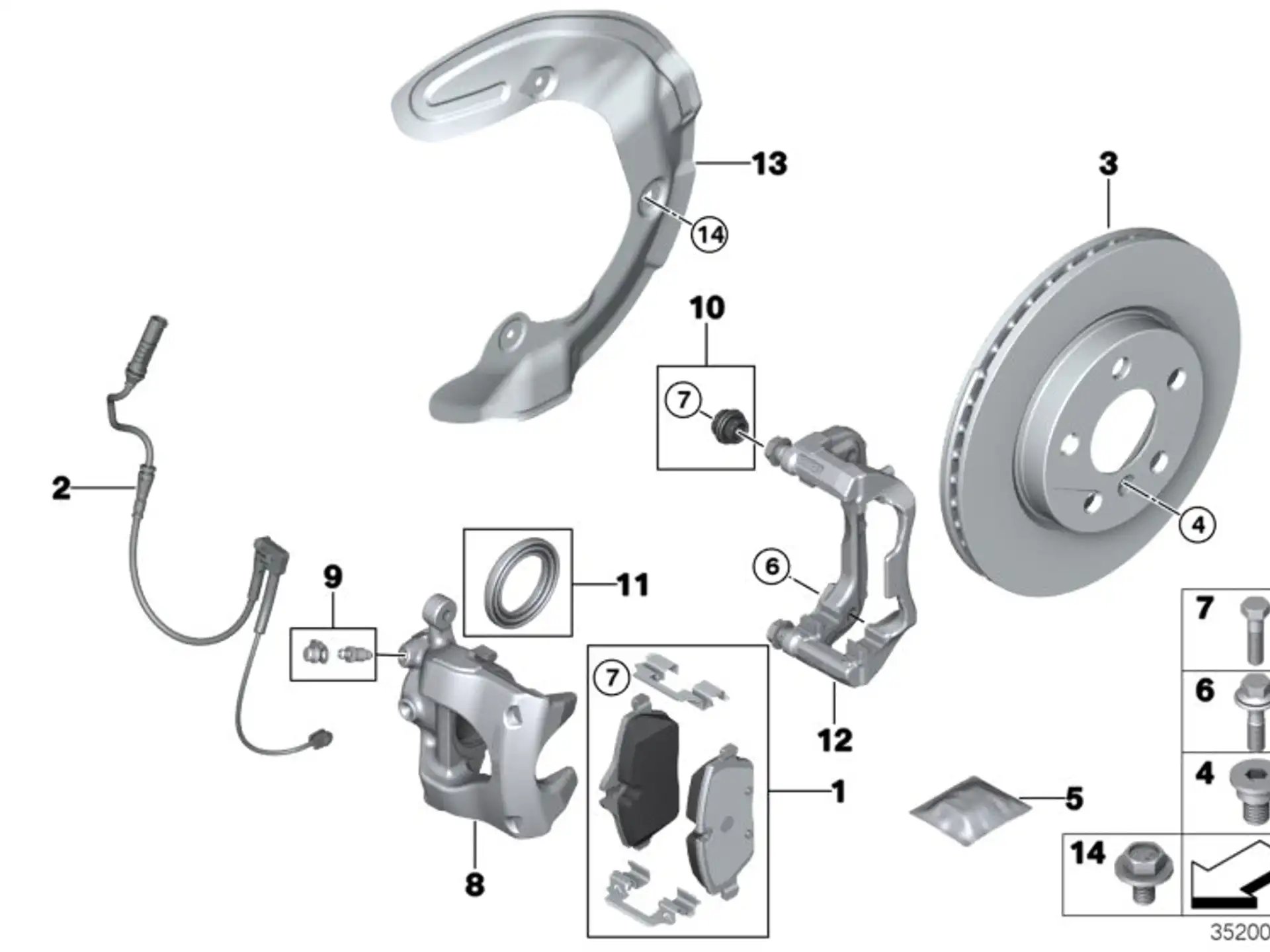 BMW Reparatursatz Bremsbeläge asbestfrei F45 F54 F55 F56 F56E F57 34106884263