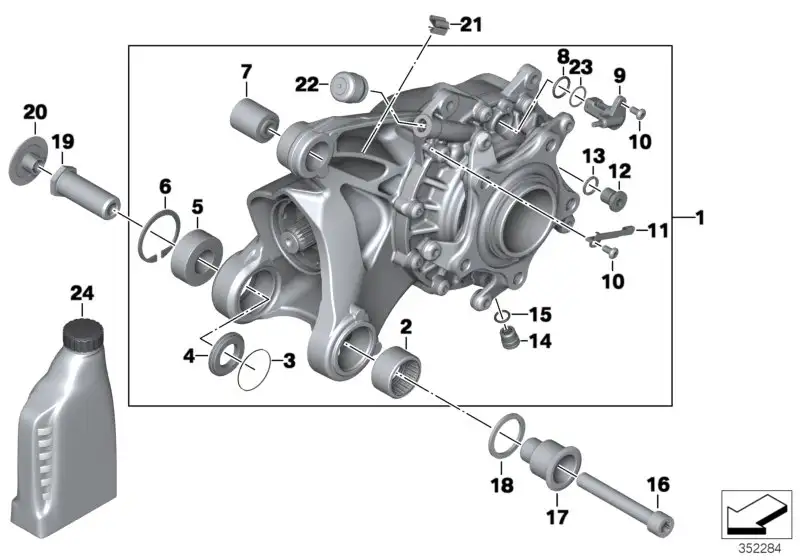 BMW Winkelgetriebe mit Entlüftung silber K26 K27 33117726891 - Bi