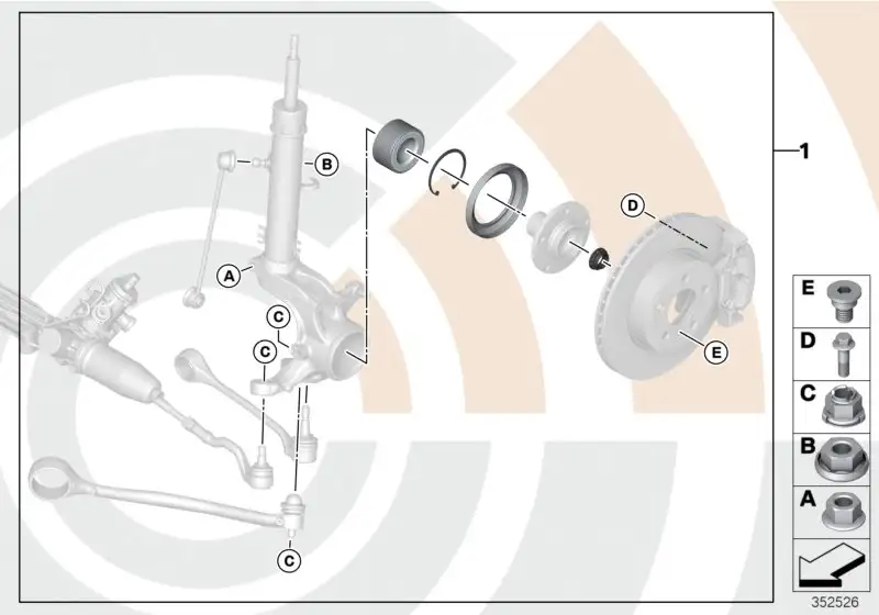BMW Reparatursatz Radlager vorn E83 31222229524 - X3 E83