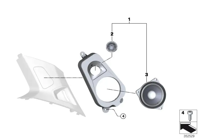 BMW Lautsprecherträger D-Säule F15 F85 65139294942 - Bildposition