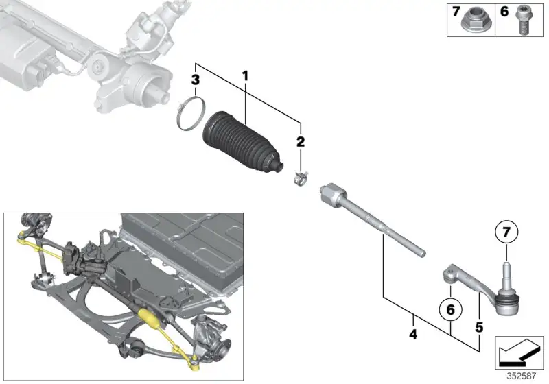 BMW Spurstange rechts I01 32216851410