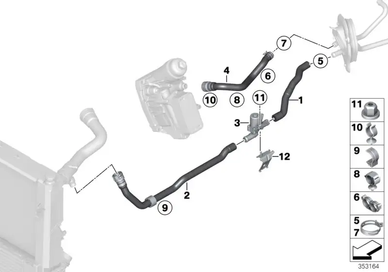 BMW Schlauchschelle E83 F01 F02 F04 F06 F07 F10 F11 F12 F13 F20 F