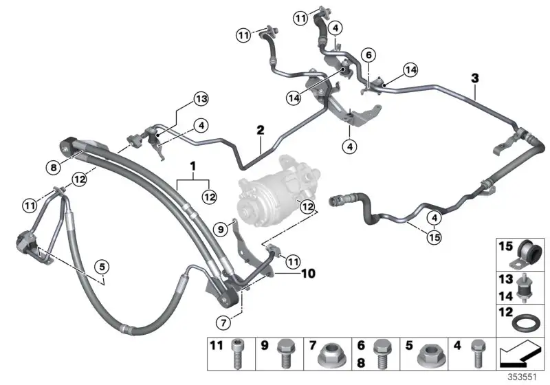 BMW Dehnschlauch Adaptive Drive 1. Teil E70 E71 F15 F16 324168512