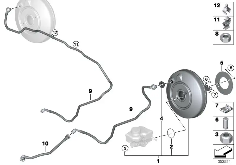 BMW Bremskraftverstärker F20 F44 F54 F56 F57 34336869016 - MINI F