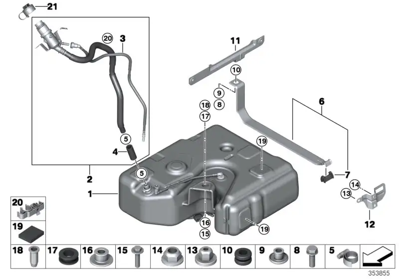 BMW SCR-Behälter 16197286064 - 5er F07, 5er F10, 5er F11