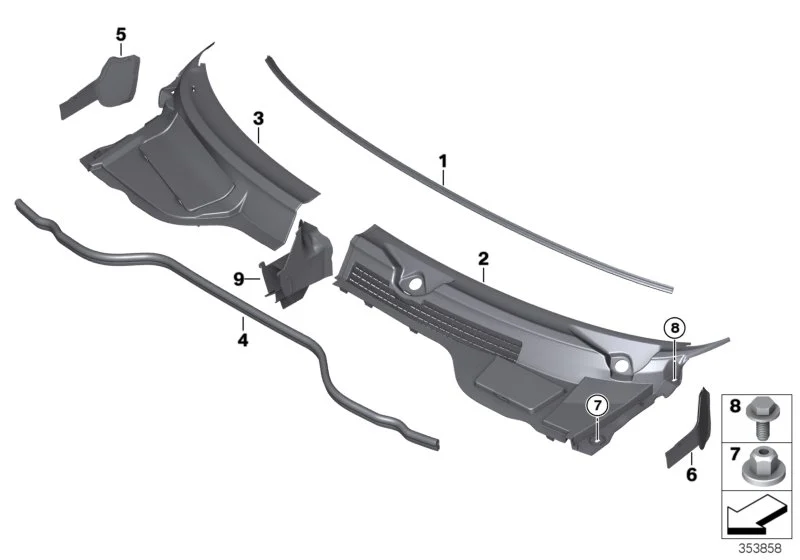 BMW Halteleiste Abdeckung Stirnwand R55 R56 R57 R58 R59 51312756196