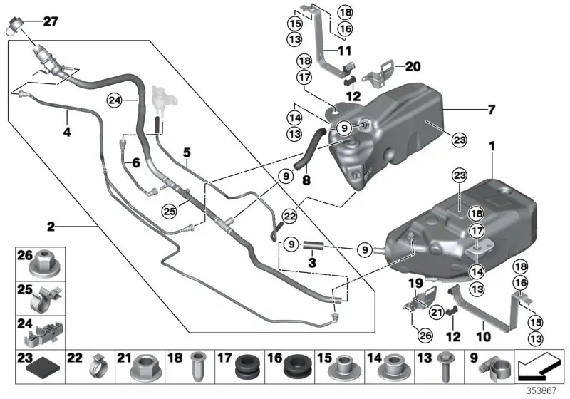 BMW Befüllsystem SCR F11 16197287109