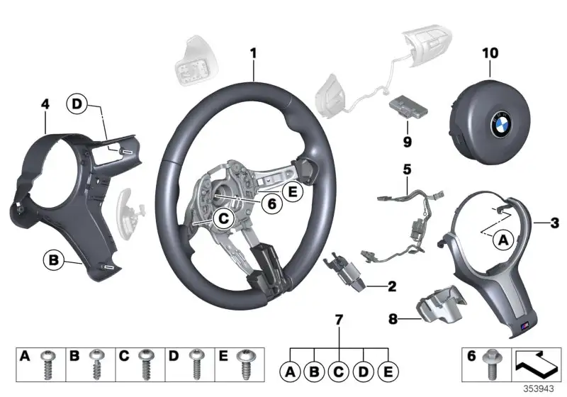 BMW M Sportlenkrad Leder F15 F16 F25 F26 32307851513