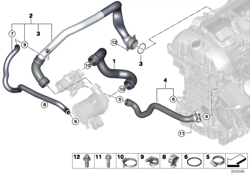 BMW Schlauch Zylinderkopf-Thermostat F15 F16 11537649409