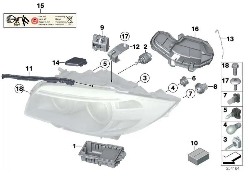 BMW Aufkleber Xenon-Licht E32 E38 E39 E46 E52 E53 E60 E61 E63 E64