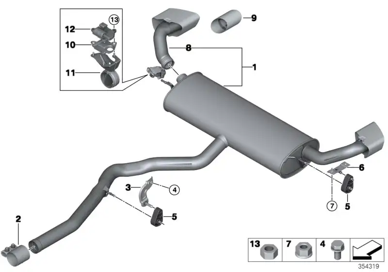 BMW Sechskantmutter F15 F16 K25H K29 07119905306
