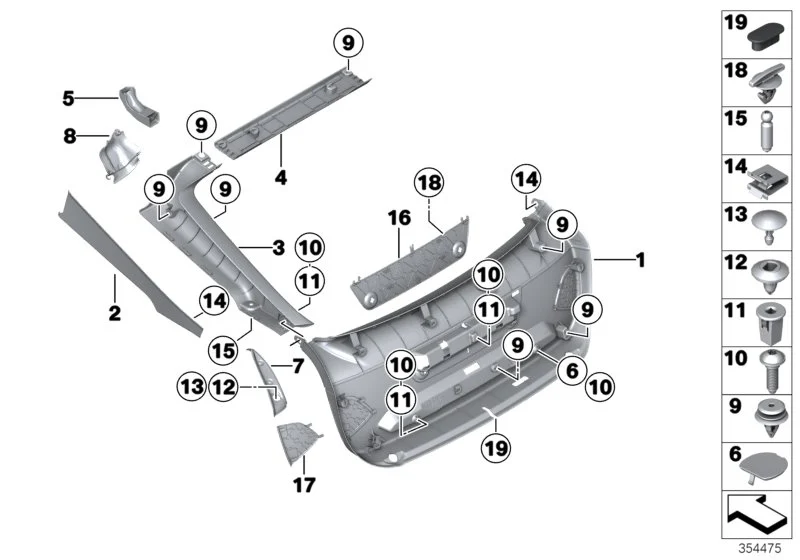 BMW Clip Unterteil E60 E63 E64 F01 F02 F04 F06 F10 F12 F13 F34 F92 F93 F97 F98 G01 G02 G15 G16 G29 M40i F54 F55 F56 F56E F57 F60 51717154239