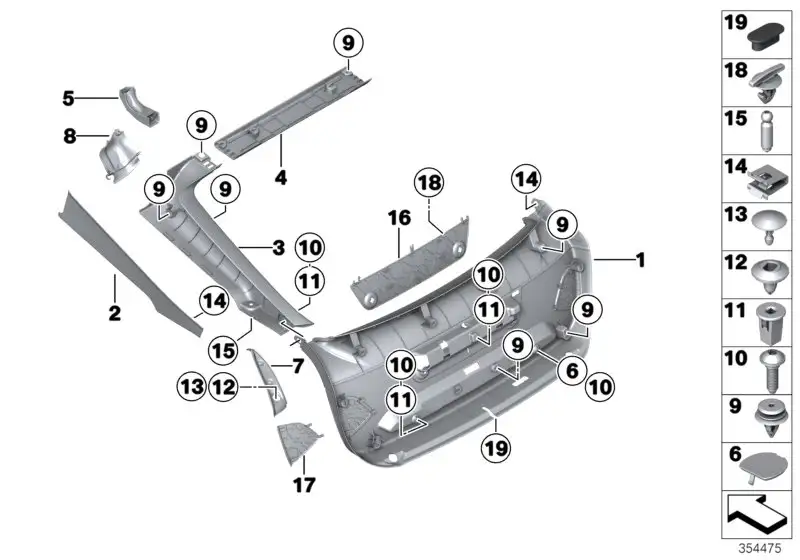 BMW Blende Wasserrinne links F34 51497443809 - 3er F34