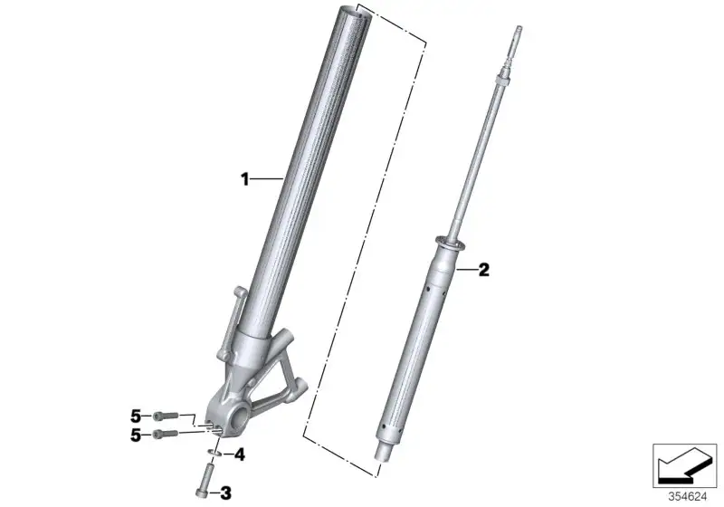 BMW Gleitrohr rechts K69 31429898400 - Bildposition 01