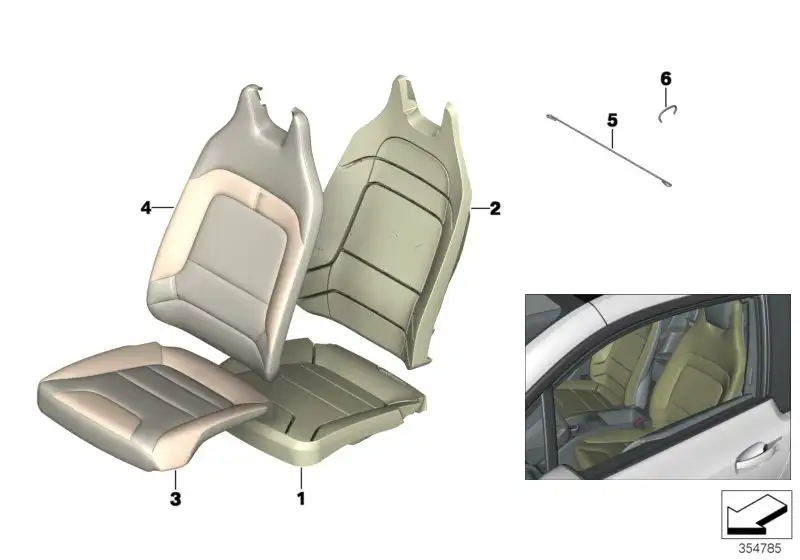 BMW Bezug Sitz Stoff/Kunstleder links I01 52109482633 - Bildposit