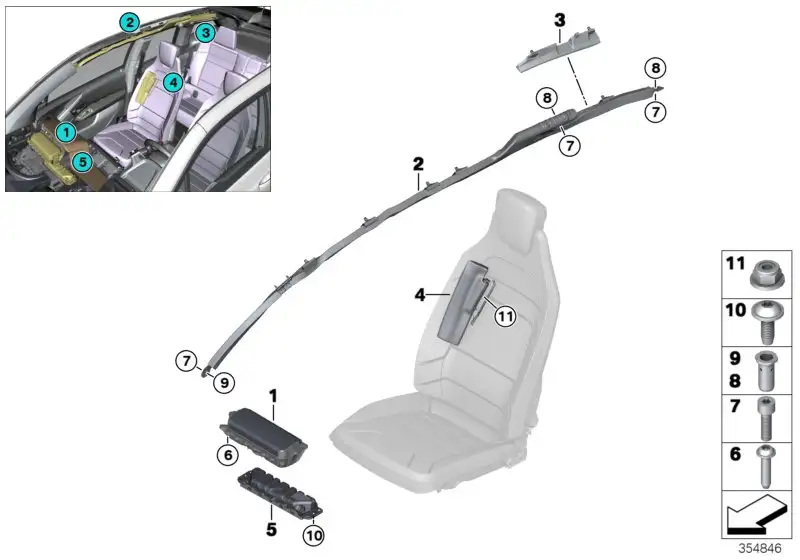 BMW Seitenairbag Sitz vorne links I01 I12 72127389243