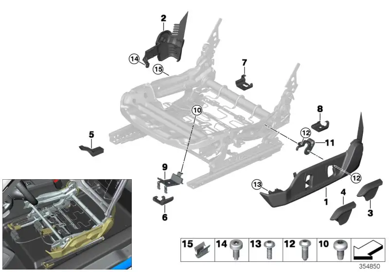 BMW Blende Sitz aussen links I01 52107304215