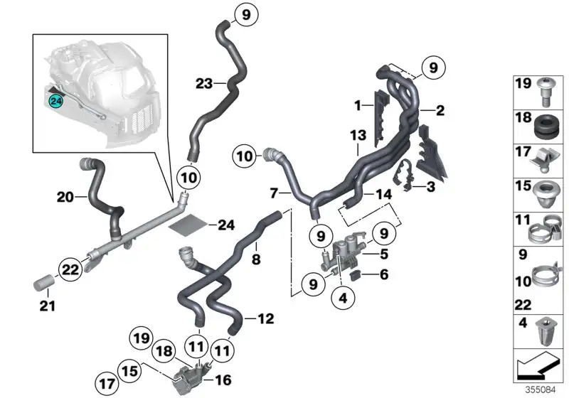 BMW Tülle Oberteil 64119144101 - Bildposition 01
