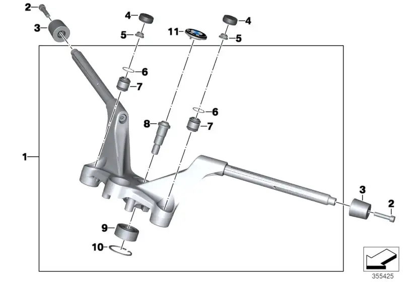 BMW Lenkergewicht poliert K52 32718386496