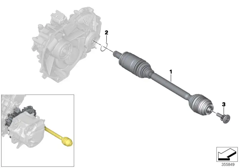 BMW Abtriebswelle links 33207641213 - Bildposition 01
