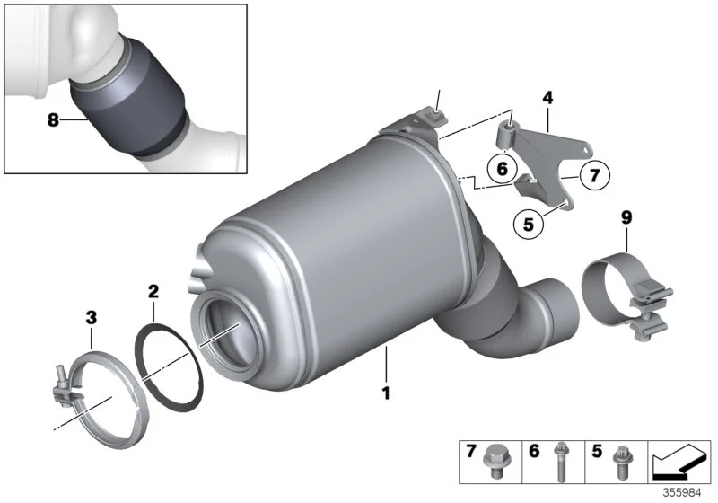 BMW RP Dieselpartikelfilter F30 F31 F32 F33 F34 F36 18308589883