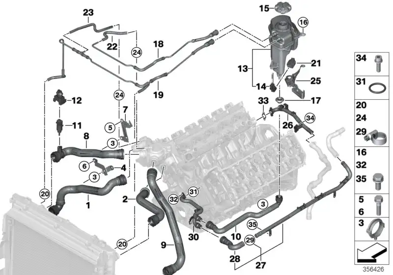 BMW Entlüftungsleitung E60 E61 E63 E64 17122282955 - Bildposition