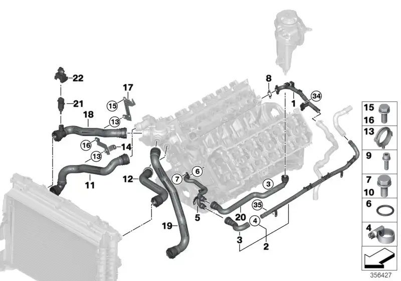 BMW Rücklaufschlauch 11537834054 - Bildposition 18