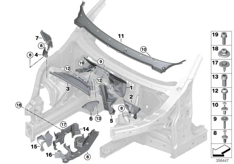 BMW Abdeckung Windlauf F15 F16 F85 F86 51717292396