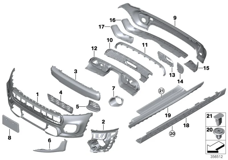 BMW Kennzeichenträger F55 F56 F57 51137362749