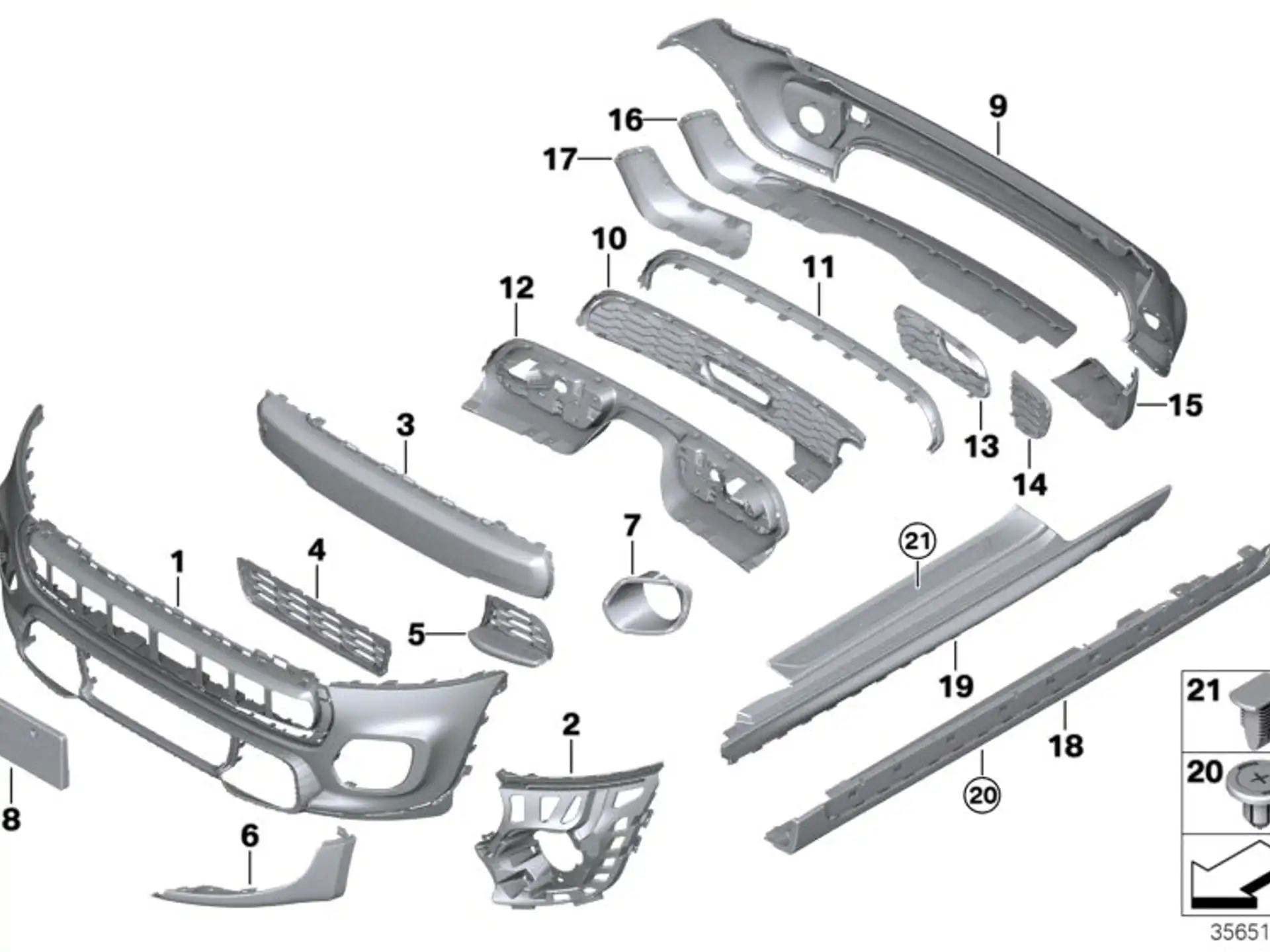 BMW Spreizniet F55 F56 F56E F57 07147422322